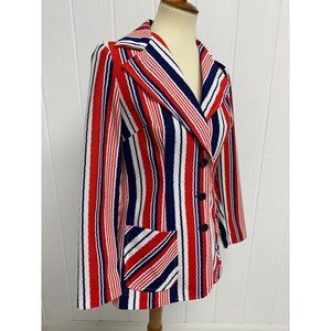 Vintage 60s  Union Made Jon Peters women's blazer striped button front size 9/10